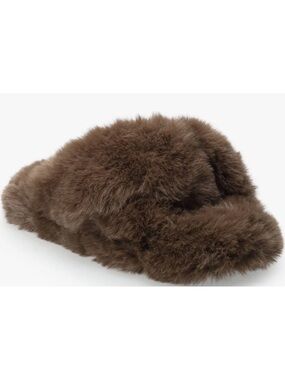 LC Lauren Conrad Plush Faux fur twist women’s slippers in Brown